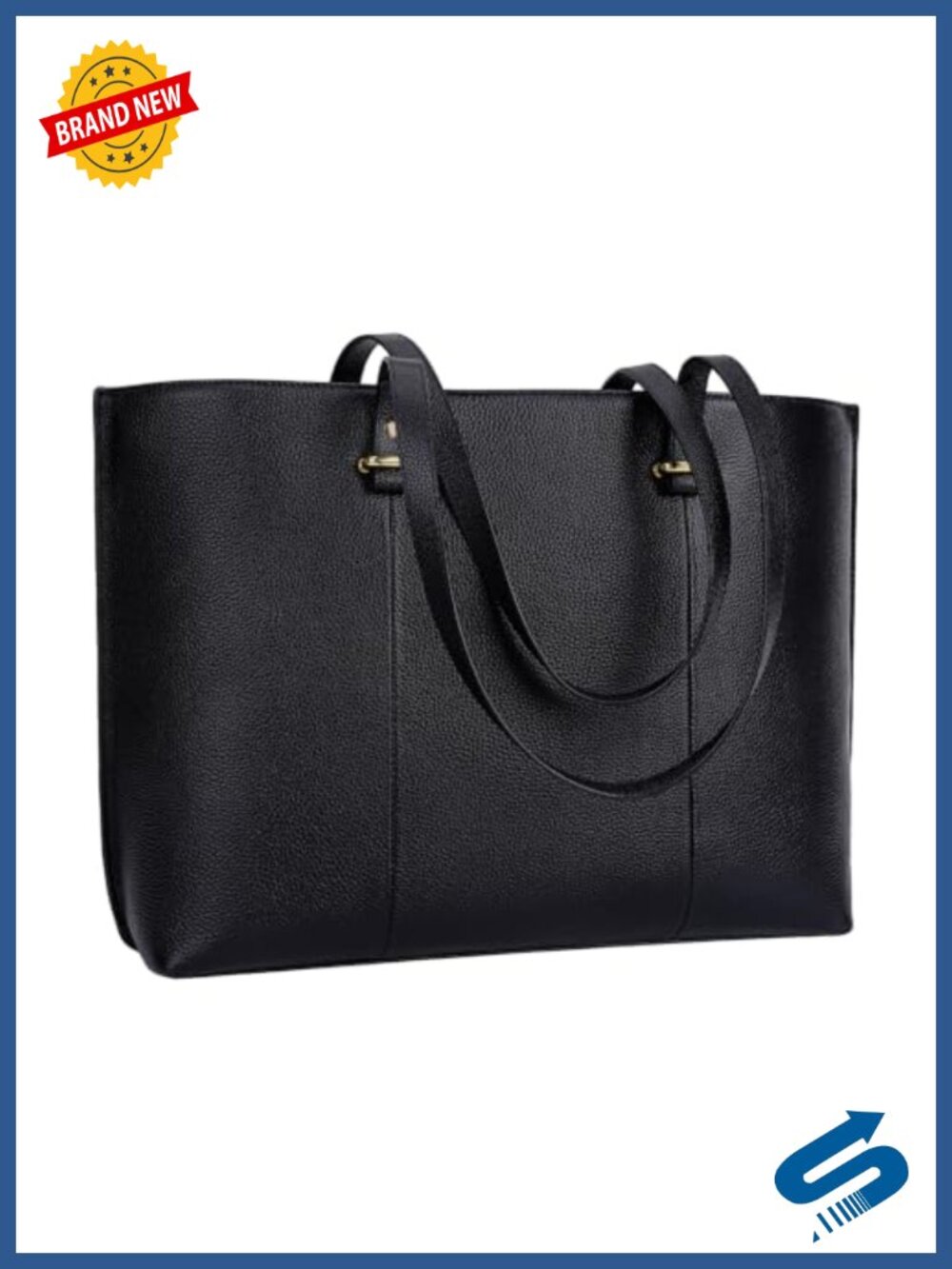 Genuine Leather Work Tote Bag Large Shoulder Purse with Removable 15.6" Laptop